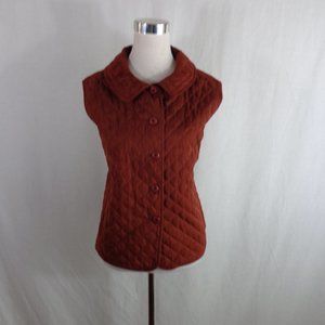 CABELA'S WOMEN'S VEST SZ XL BUTTON UP BRICK RED.
